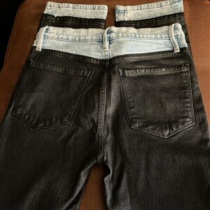 Frame Denim Black Straight Leg Jeans